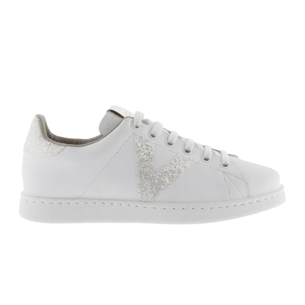 Victoria TENIS PIEL & VIRUTAS GLITTER BLANCO