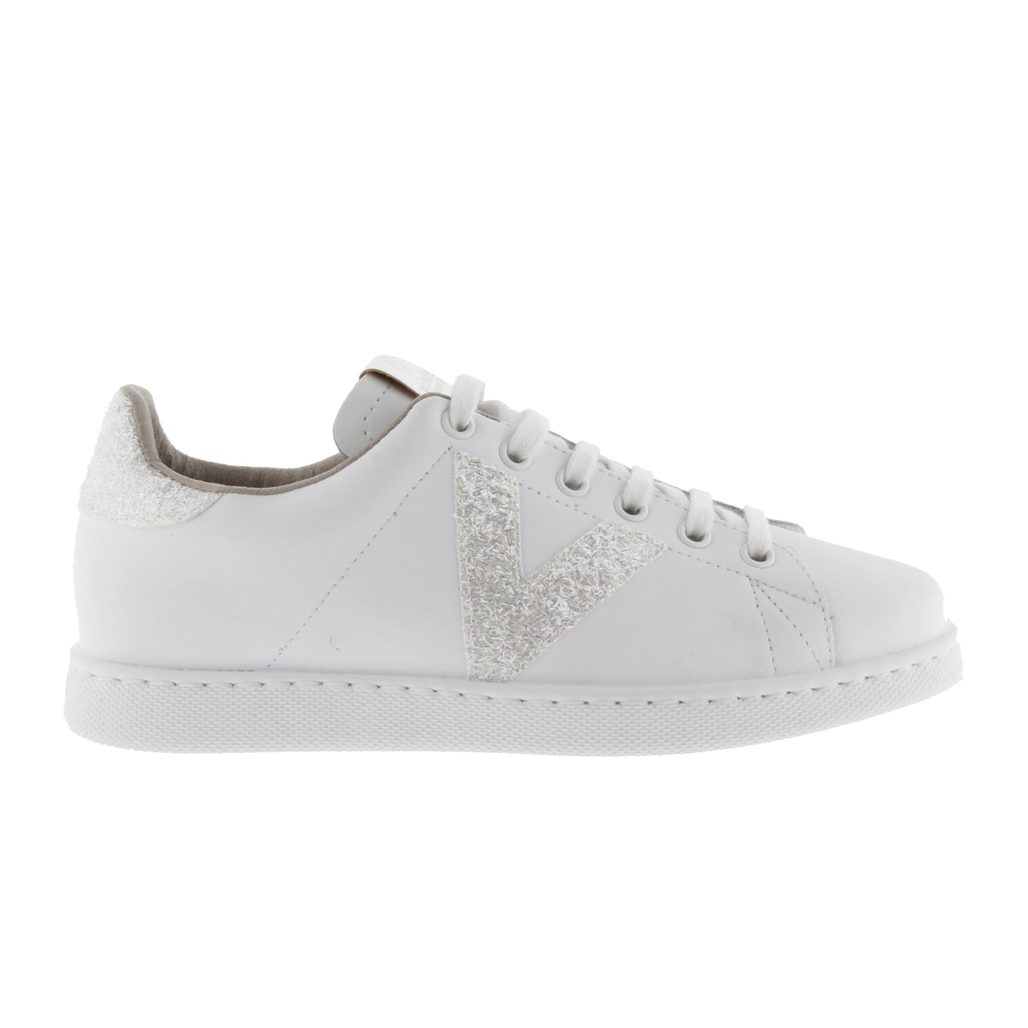 Victoria TENIS PIEL & VIRUTAS GLITTER BLANCO
