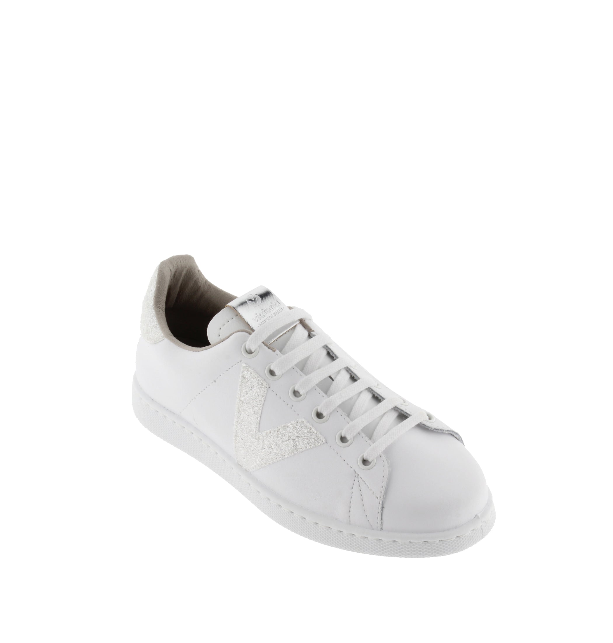 Victoria TENIS PIEL & VIRUTAS GLITTER BLANCO