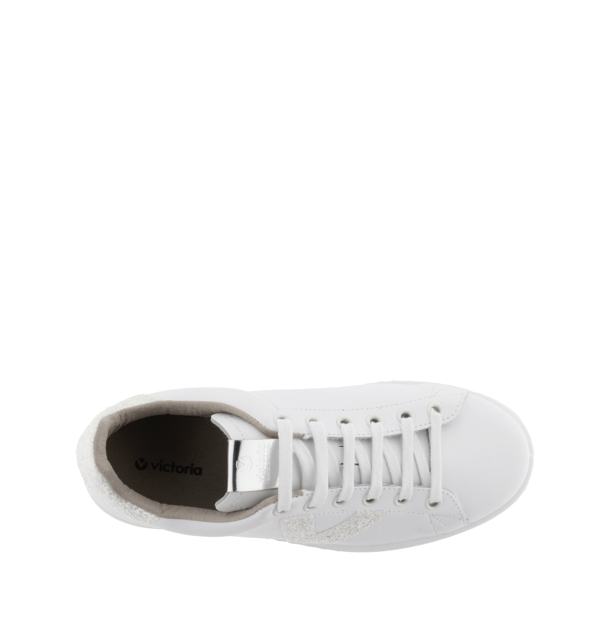 Victoria TENIS PIEL & VIRUTAS GLITTER BLANCO