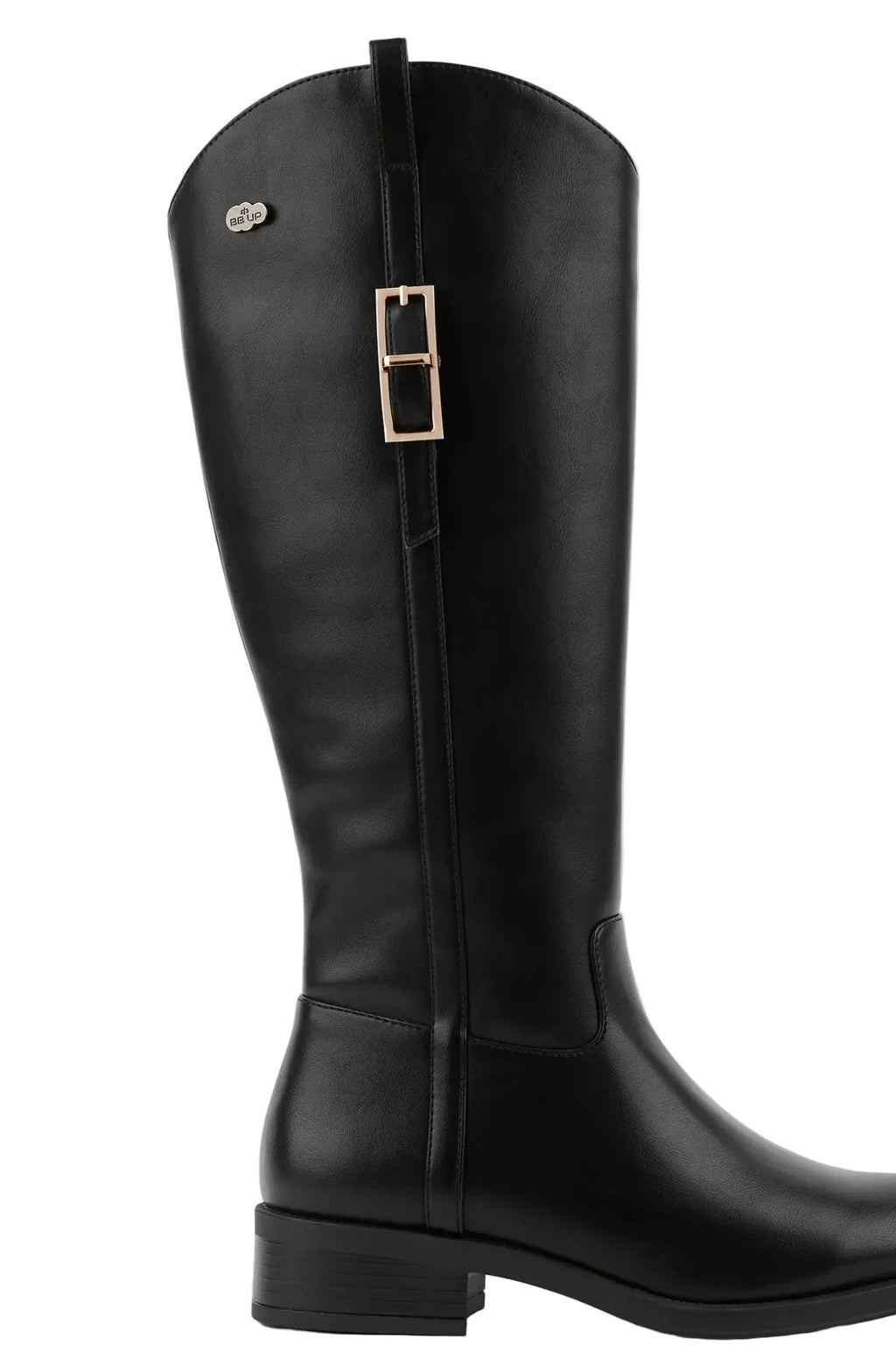 BOTA ALTA NEGRA DE MUJER CON ASPECTO HÍPICA | 2639 PU NEGRO