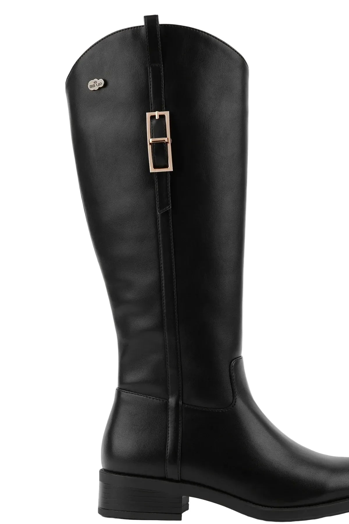 BOTA ALTA NEGRA DE MUJER CON ASPECTO HÍPICA | 2639 PU NEGRO