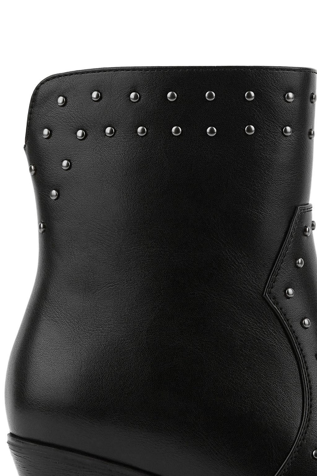 BOTÍN COWBOY NEGRO DE MUJER CON TACÓN Y TACHAS | 2640 PU NEGRO