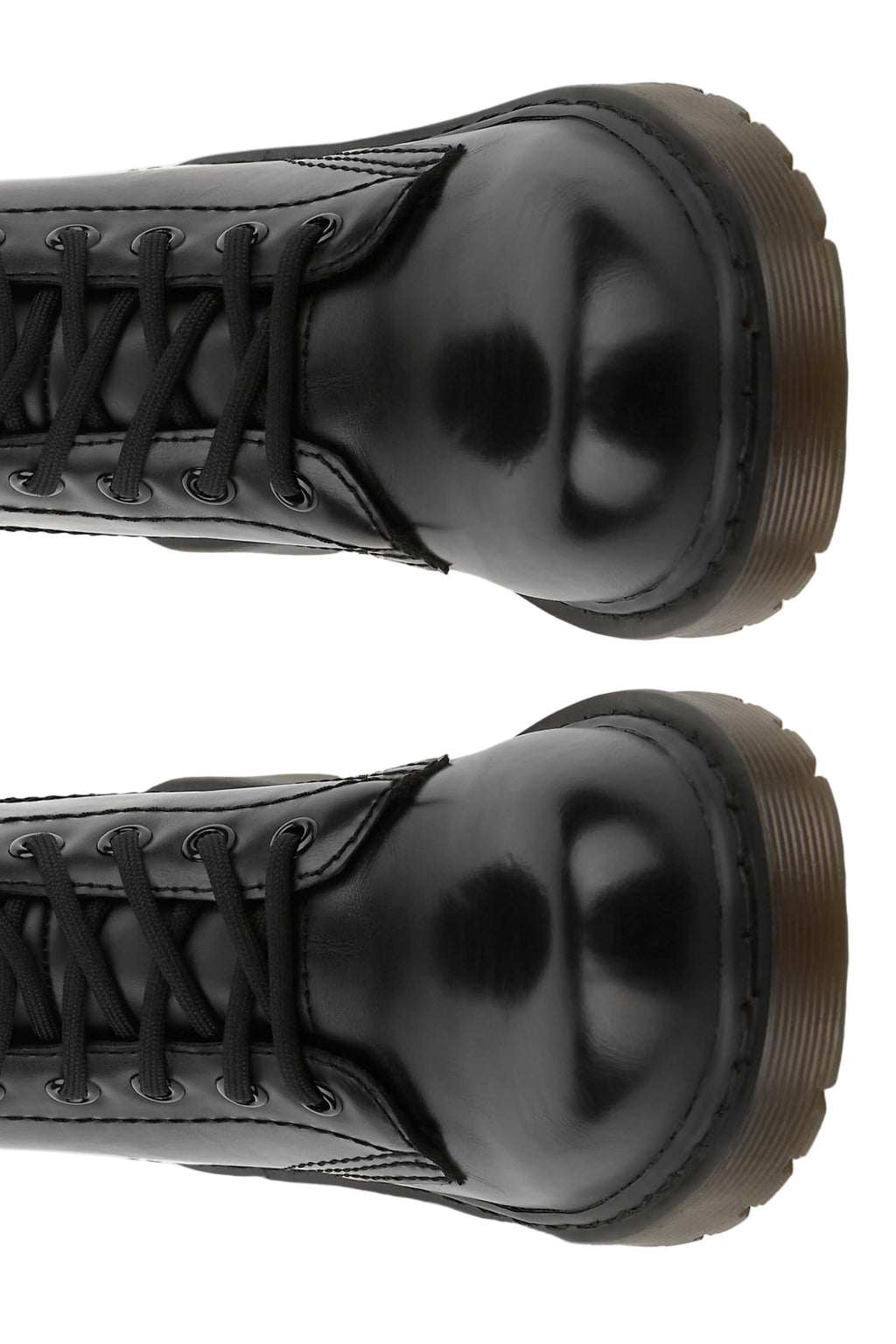 BOTÍN MILITAR DE MUJER CON CORDONES | 2467 PU NEGRO