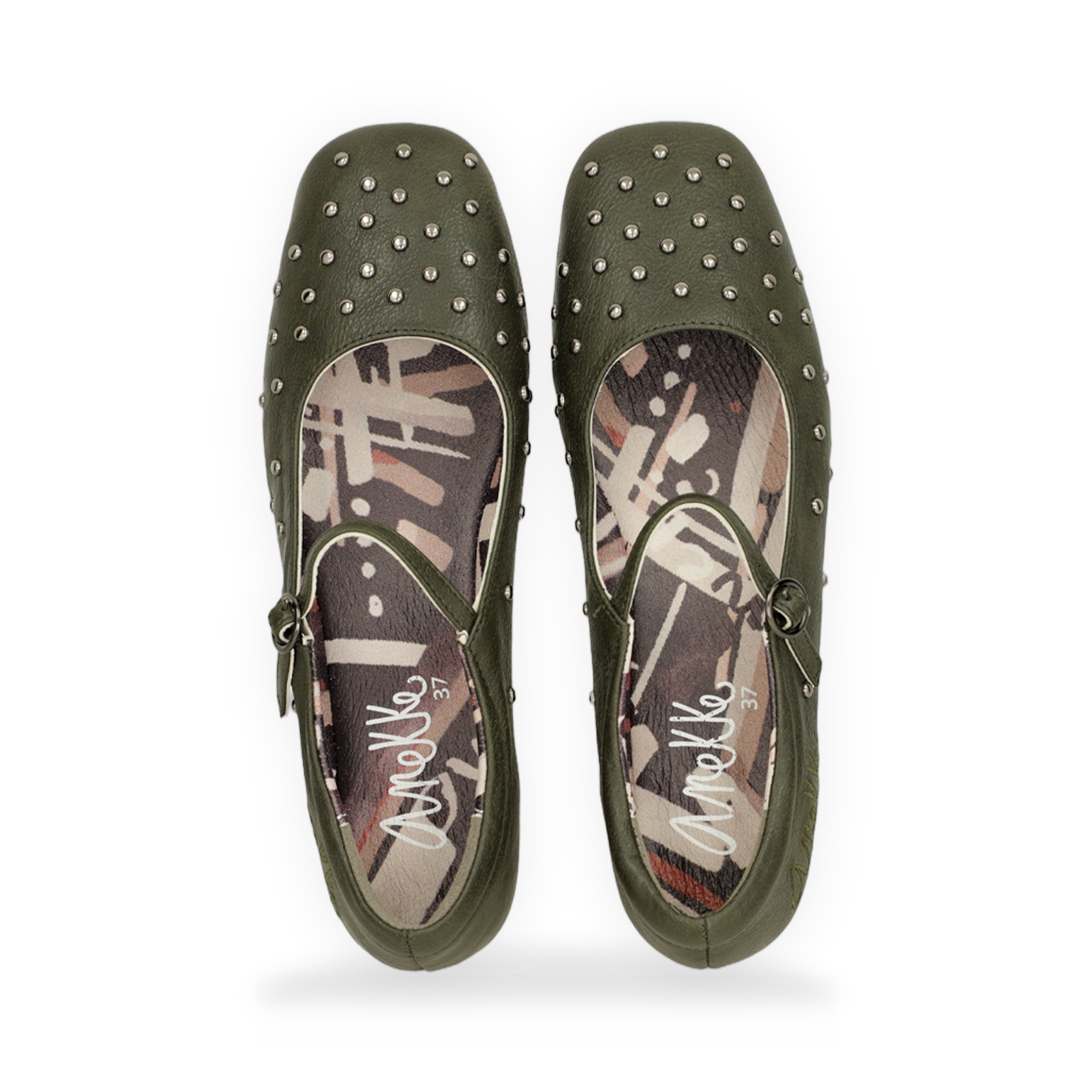 Anekke - Bailarinas tachuelas verde kaki