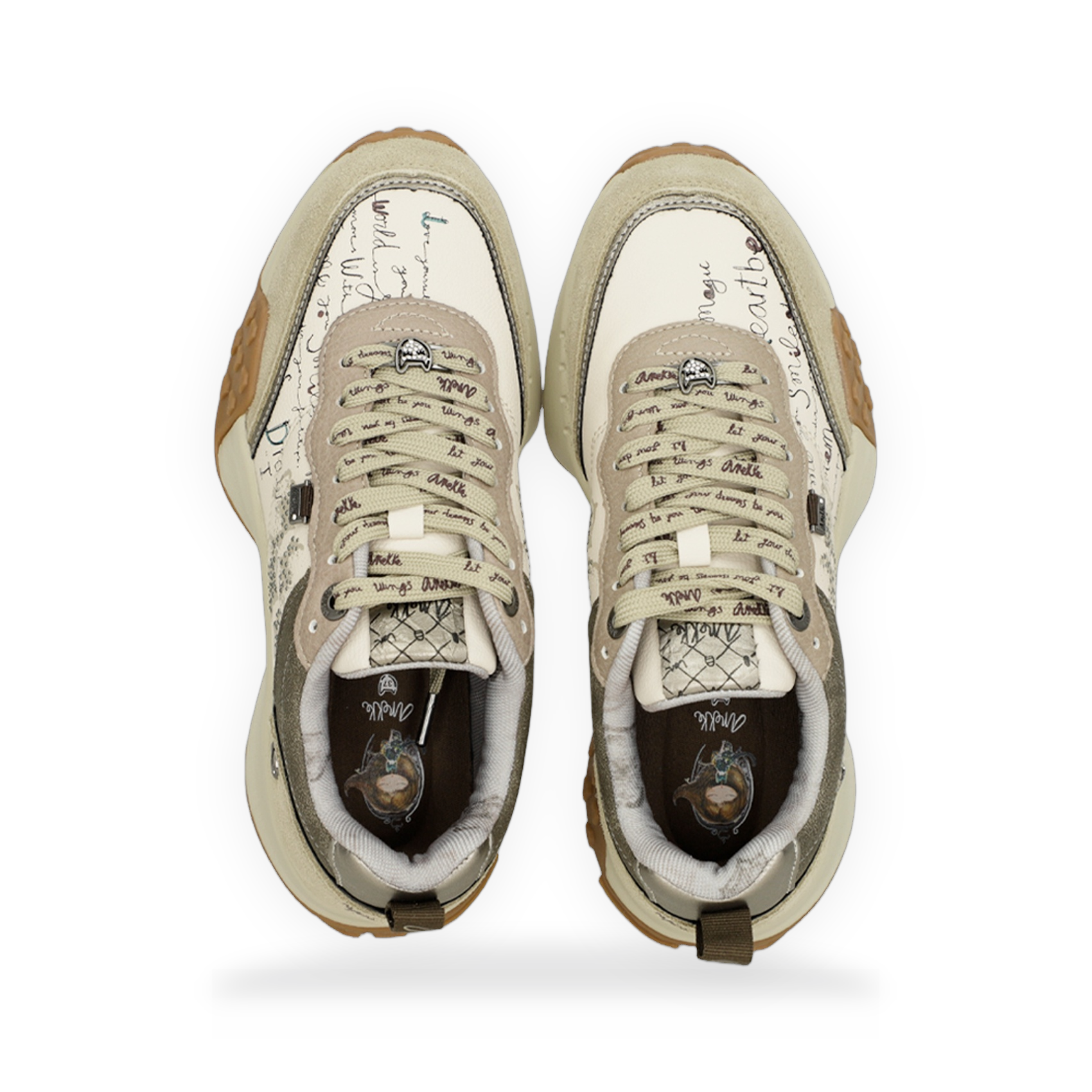 Anekke - Deportivos beige estampados