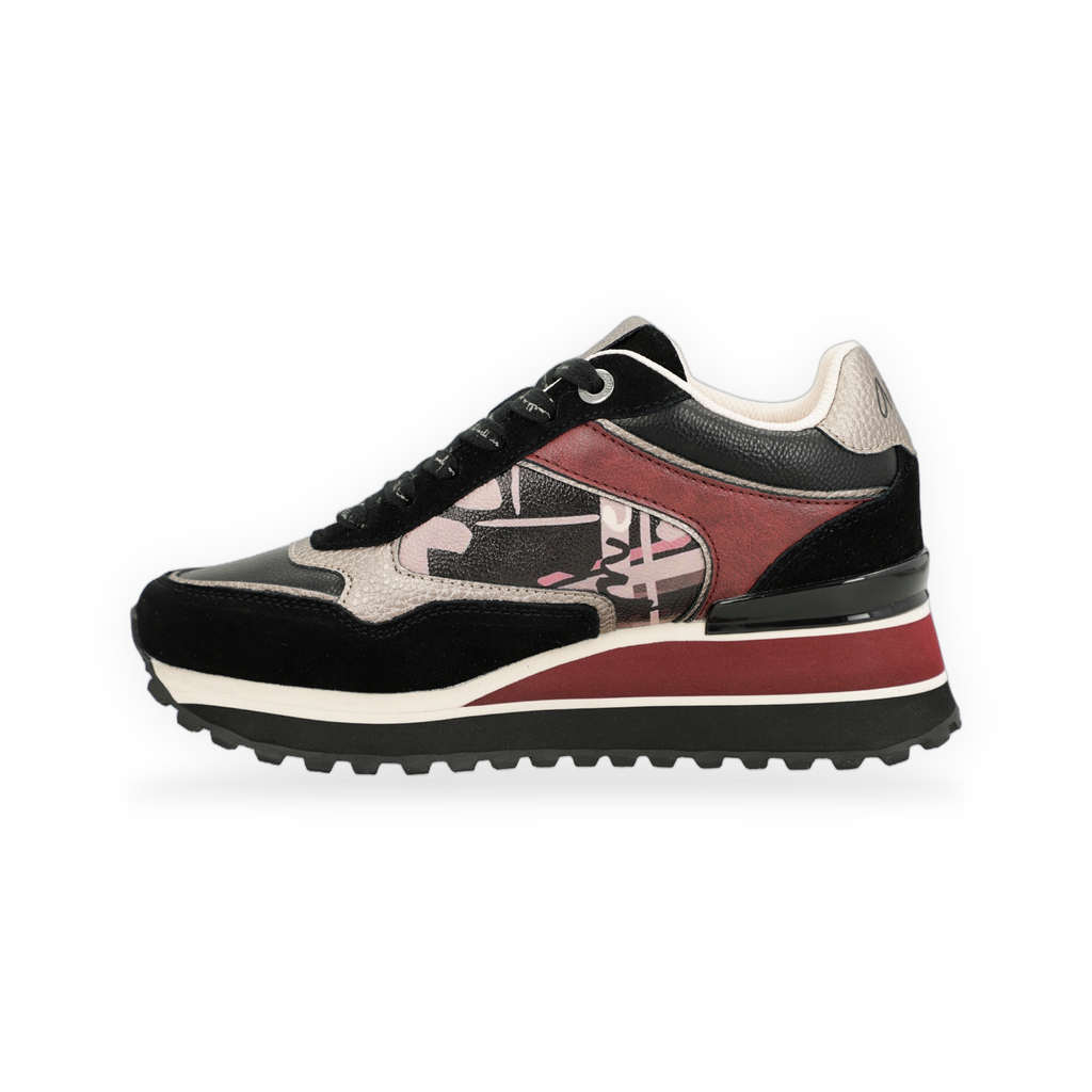 Anekke - Deportivos plataforma negro estampado