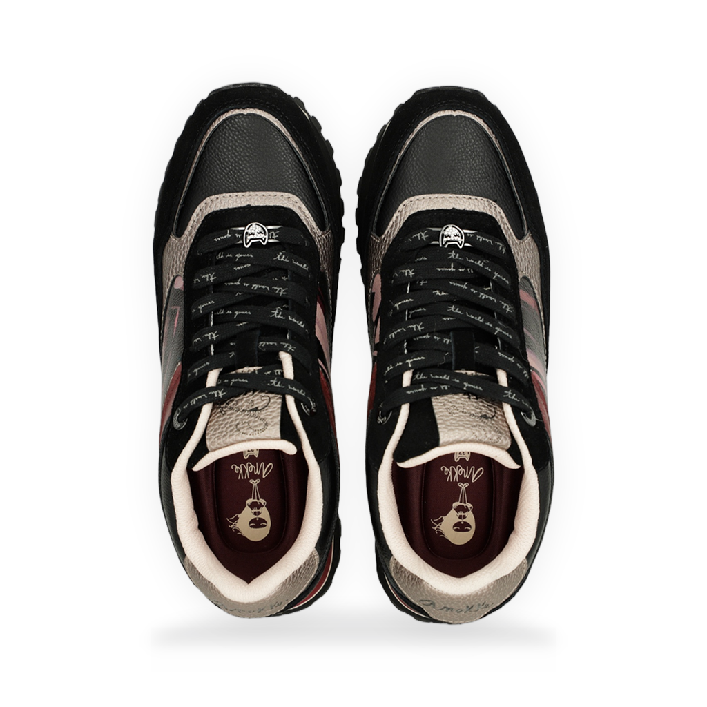 Anekke - Deportivos plataforma negro estampado