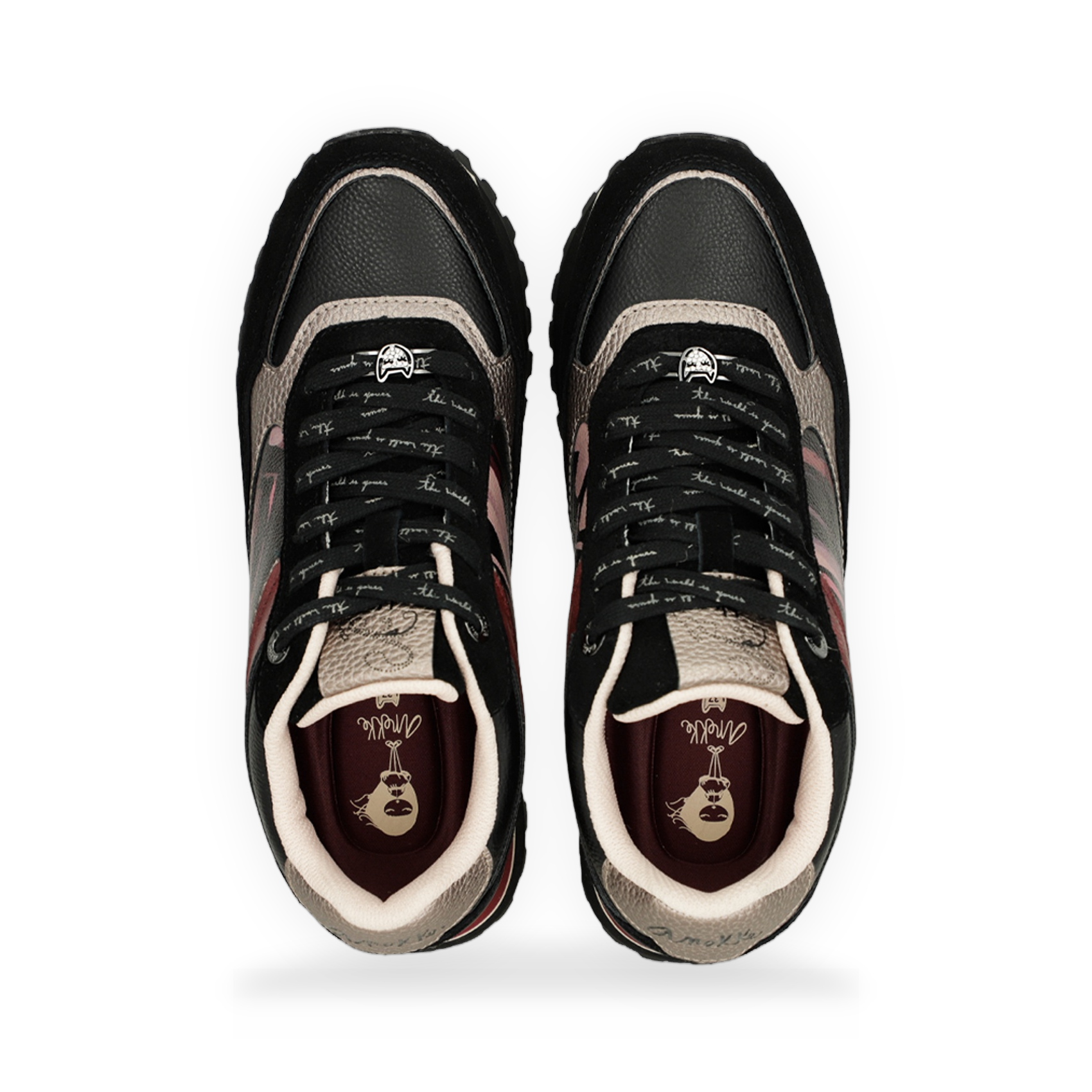 Anekke - Deportivos plataforma negro estampado