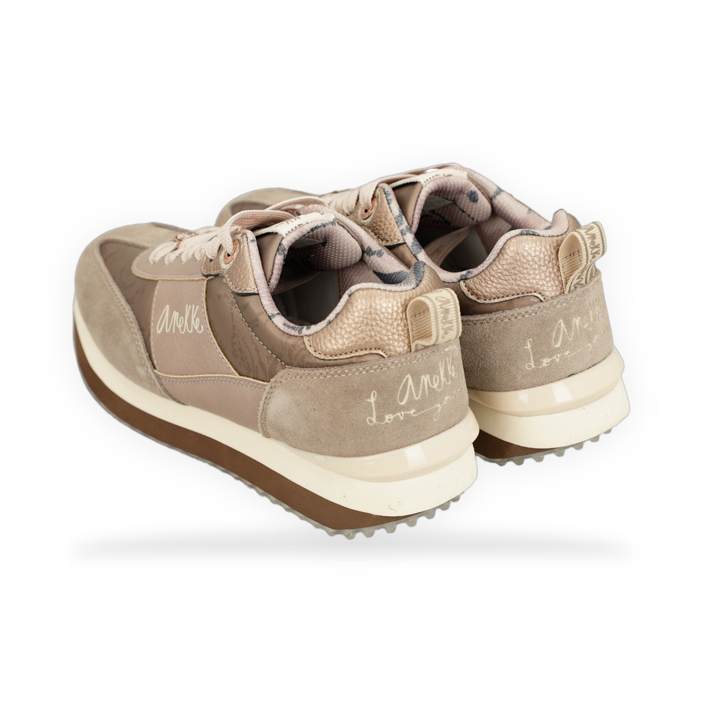 Anekke - Deportivos beige suela multicolor