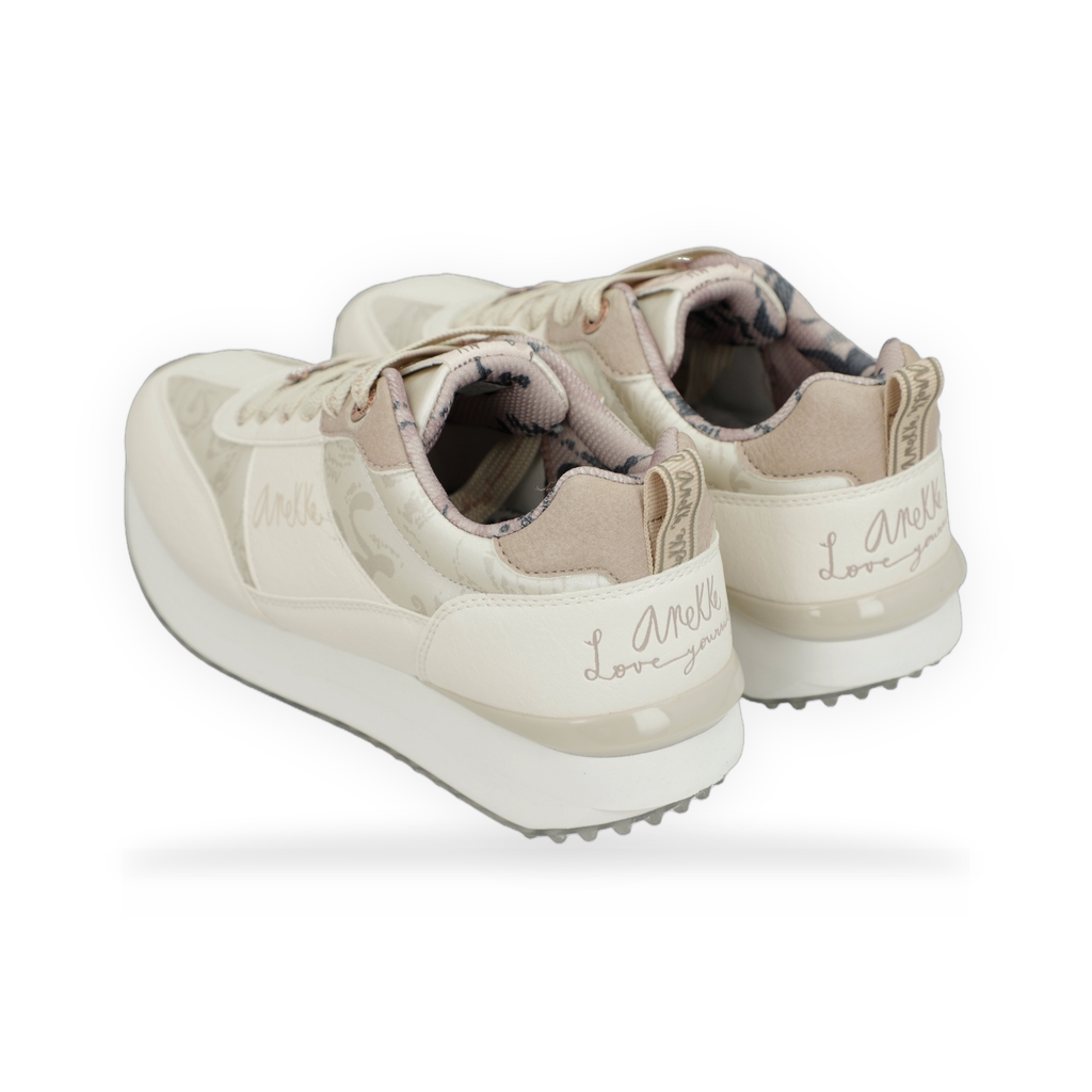 Anekke - Deportivos blancos suela multicolor