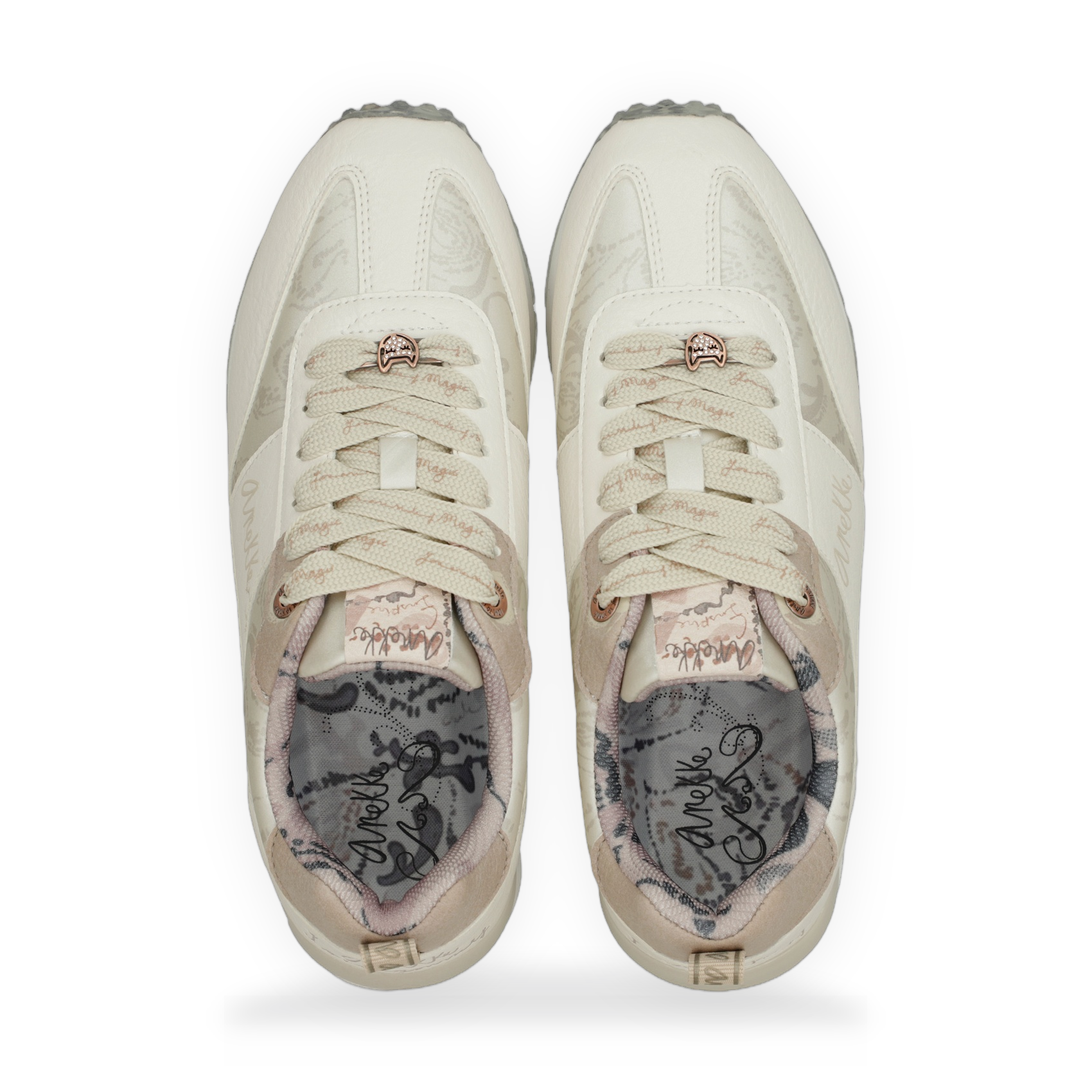 Anekke - Deportivos blancos suela multicolor