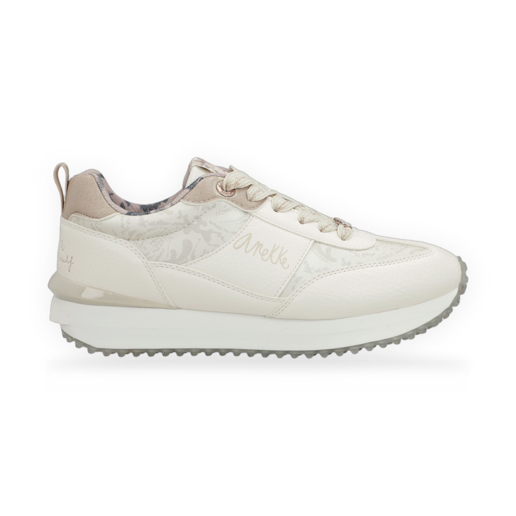 Anekke - Deportivos blancos suela multicolor
