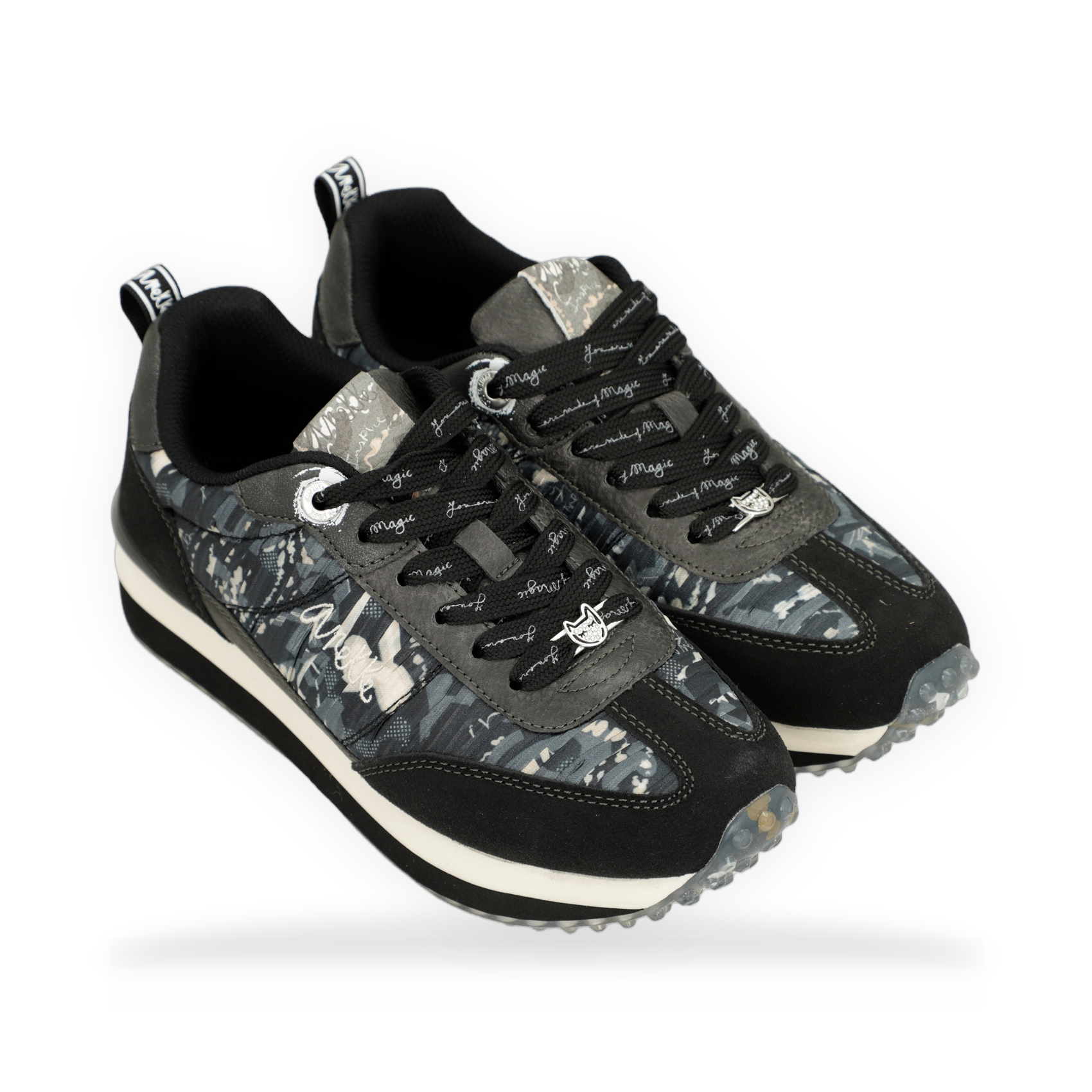 Anekke - Deportivos negros suela multicolor