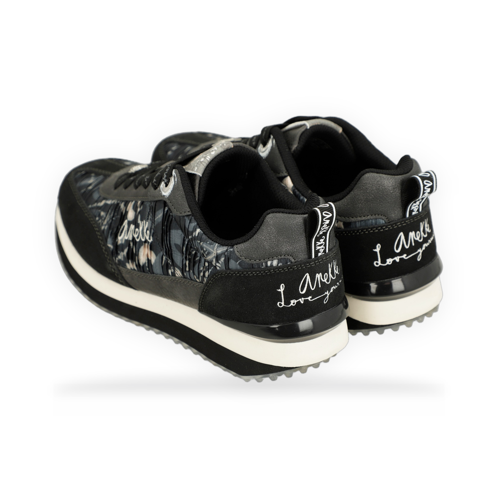 Anekke - Deportivos negros suela multicolor