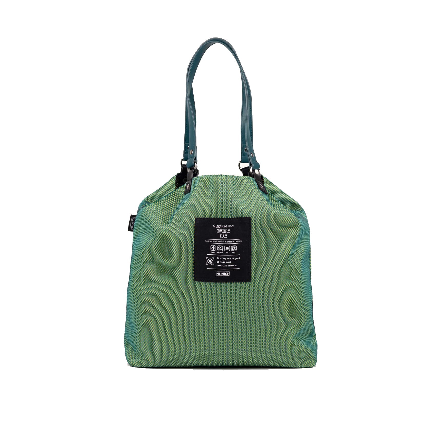 Munich Gogo Spin Reversible Tote Bag Aqua/Black 7113551