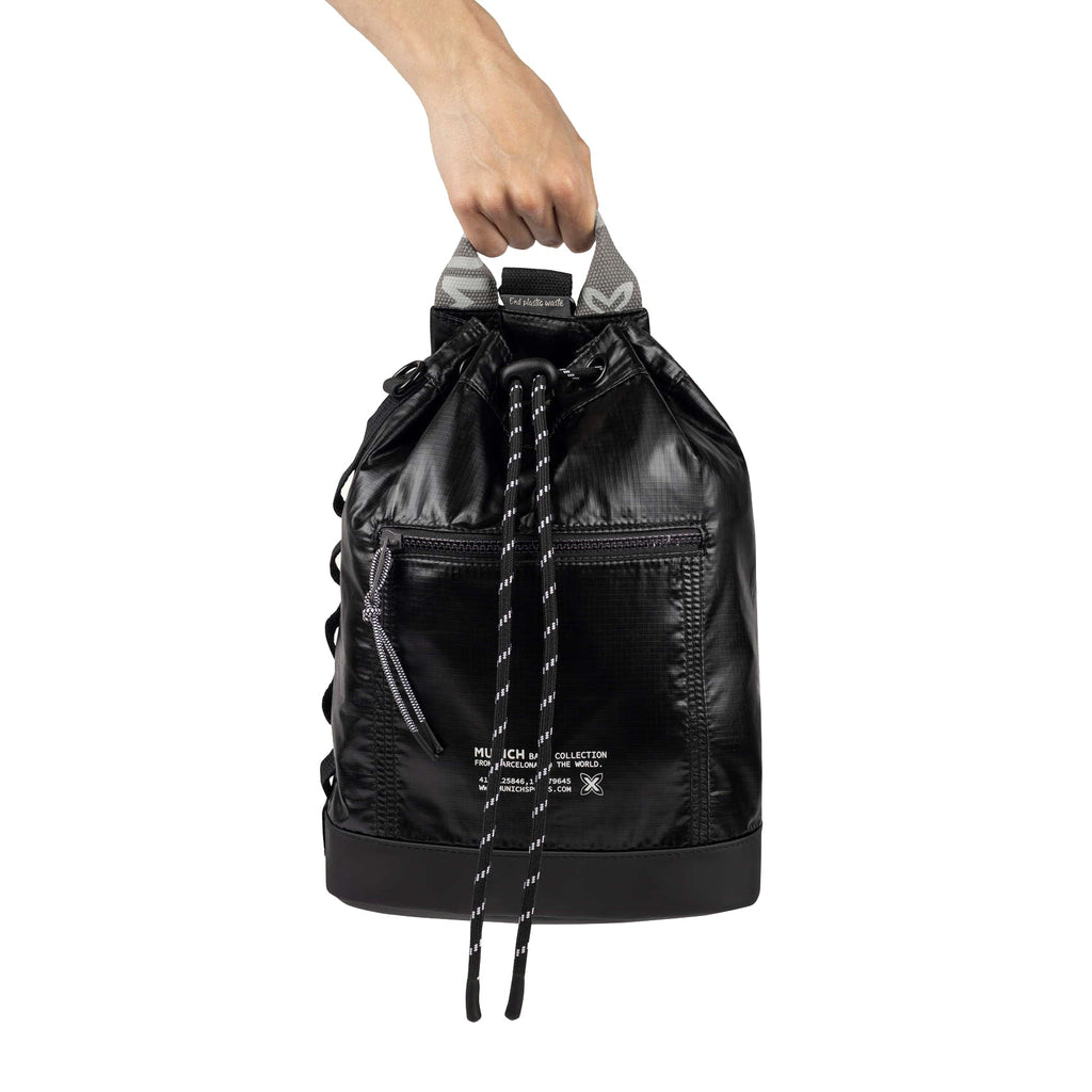 Munich Deep Recycled Drawstring Backpack Black 7113594