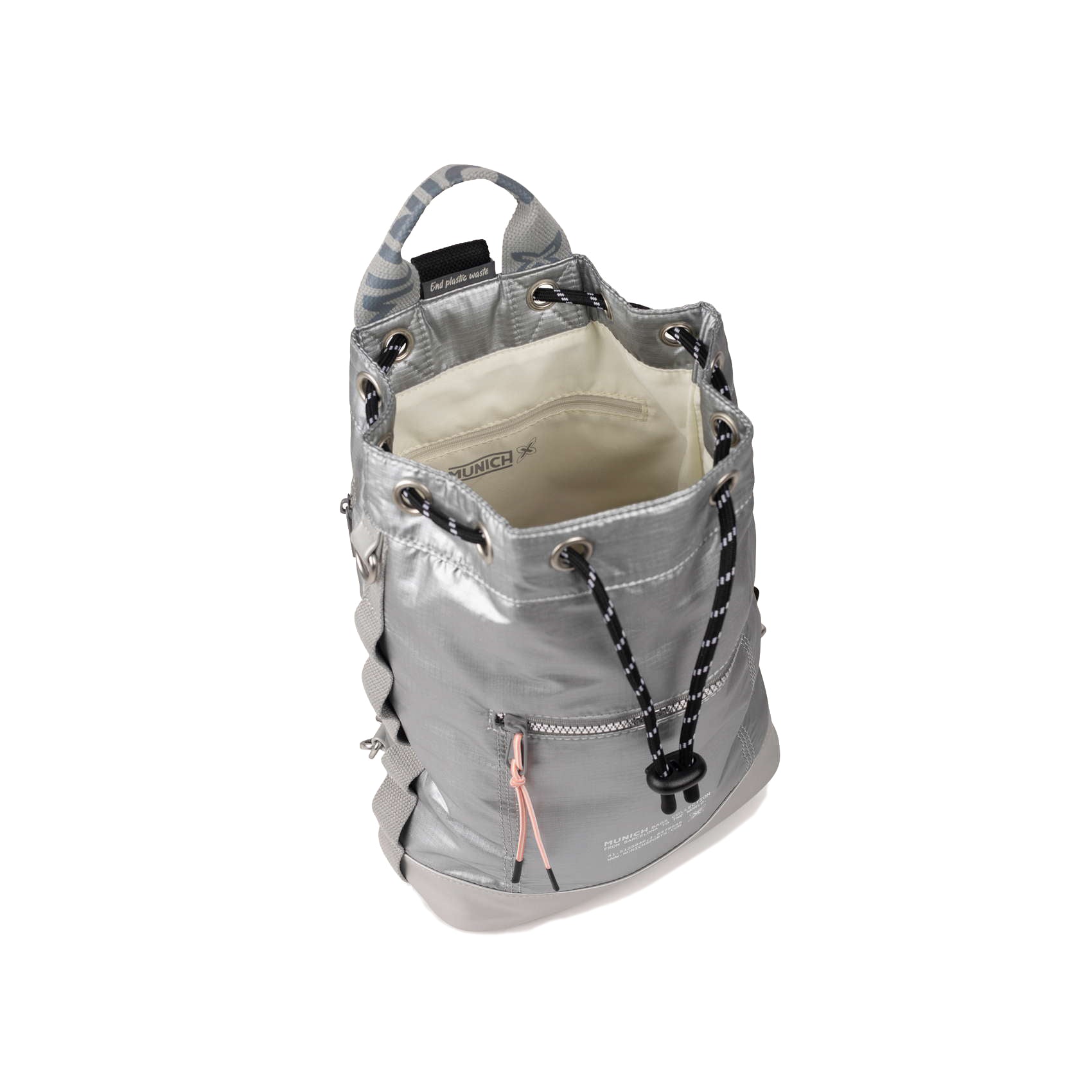 Munich Deep Recycled Drawstring Backpack Cream 7113597