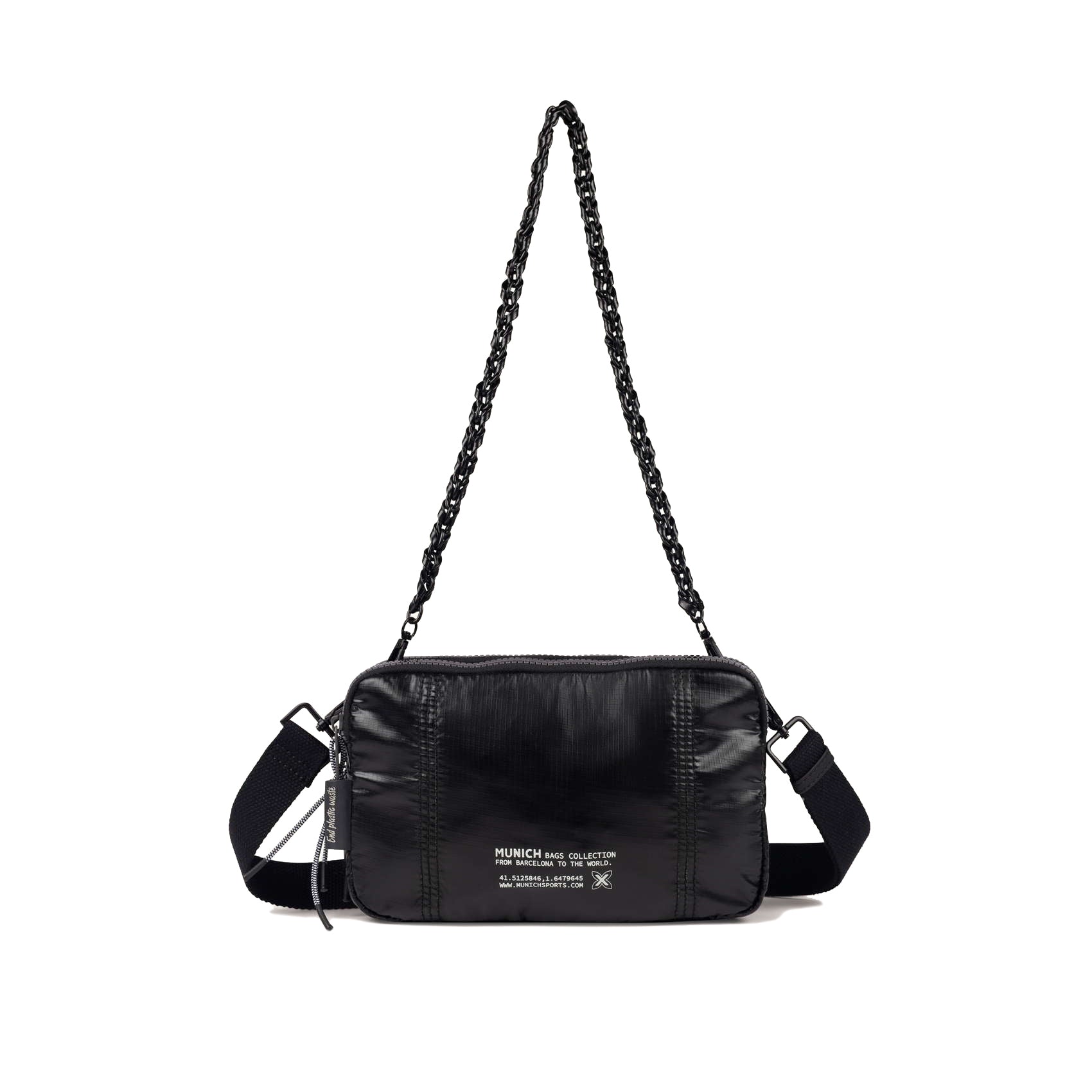 Munich Deep Recycled Crossbody Double Black 7113598