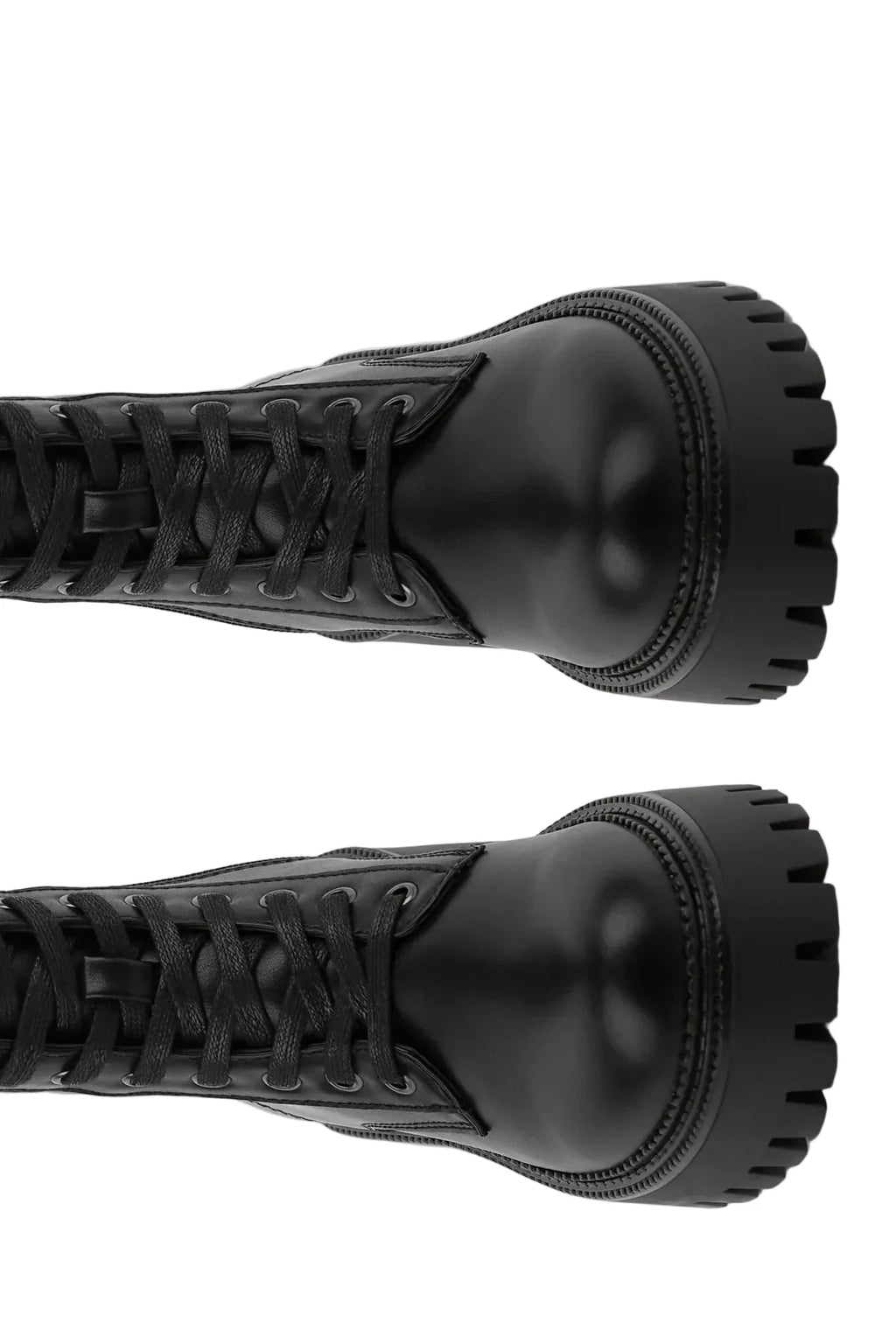 BOTA ALTA MILITAR NEGRA DE MUJER CON CORDONES | 2610 PU NEGRO