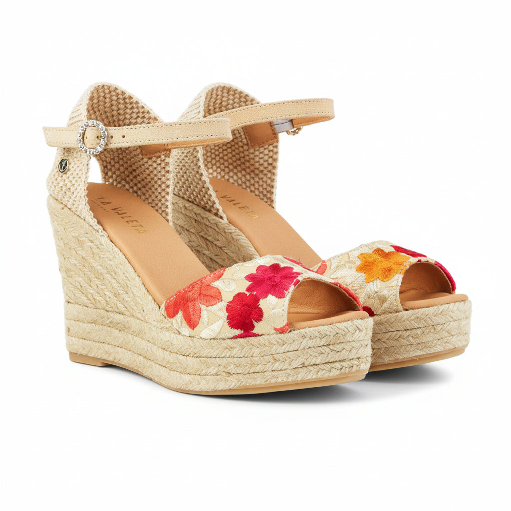 La Valeta Camelia Peep Toe Beige