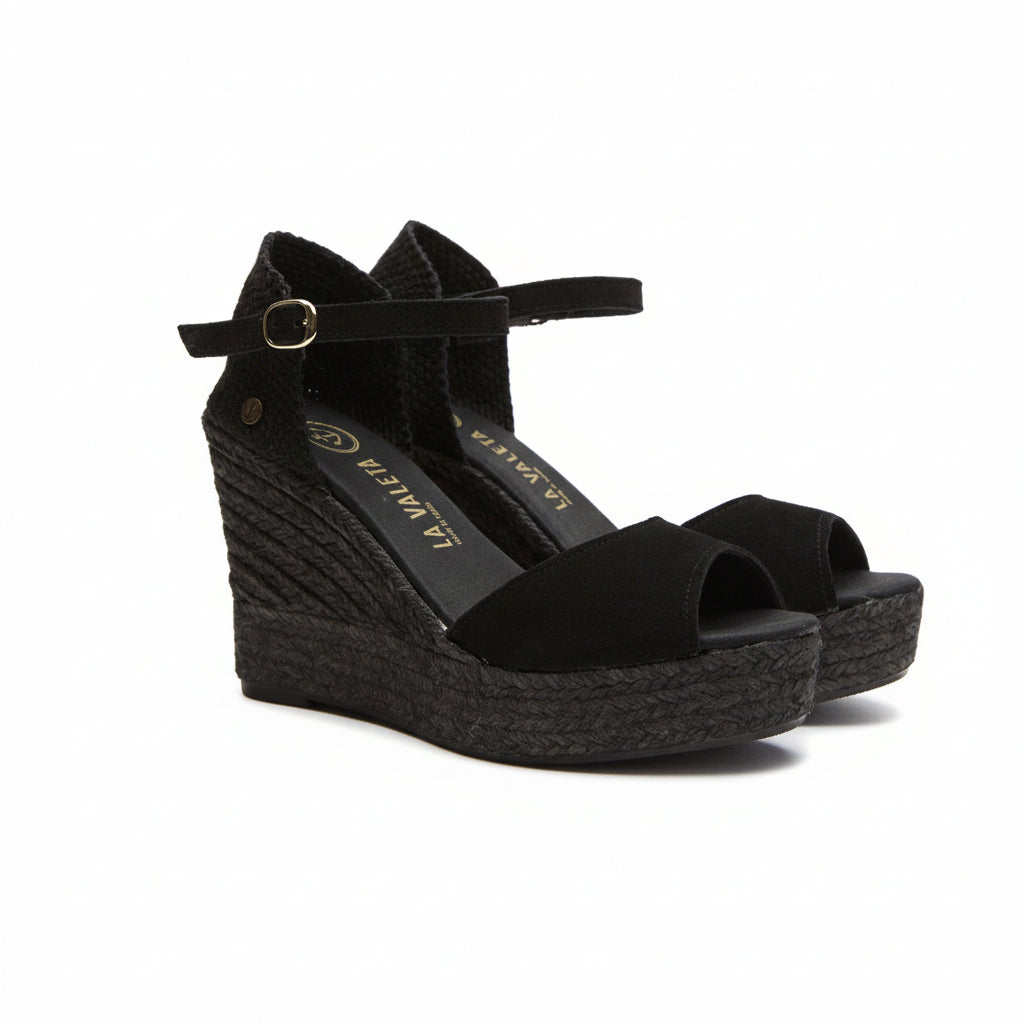 La Valeta Charlene Peep Toe Negro
