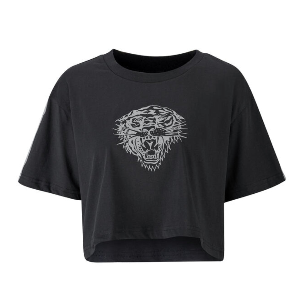 Ed Hardy Tiger Glow Crop Top Black