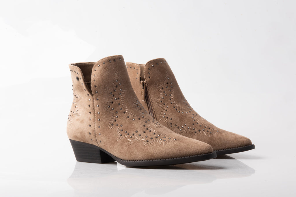 BOTÍN COWBOY BEIGE DE MUJER CON BORDADOS | 2763 ANTE Beige