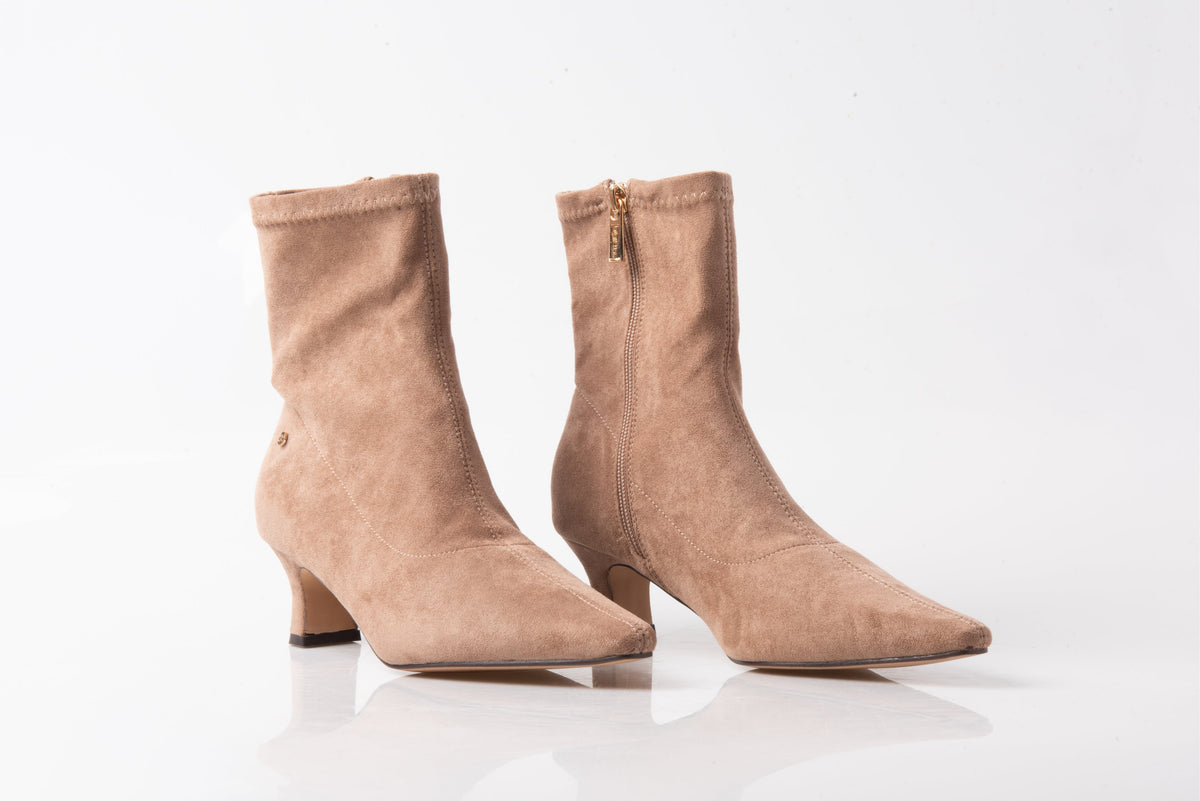 BOTÍN BEIGE DE MUJER CON TACÓN BAJO | 2740 ANTE Taupe