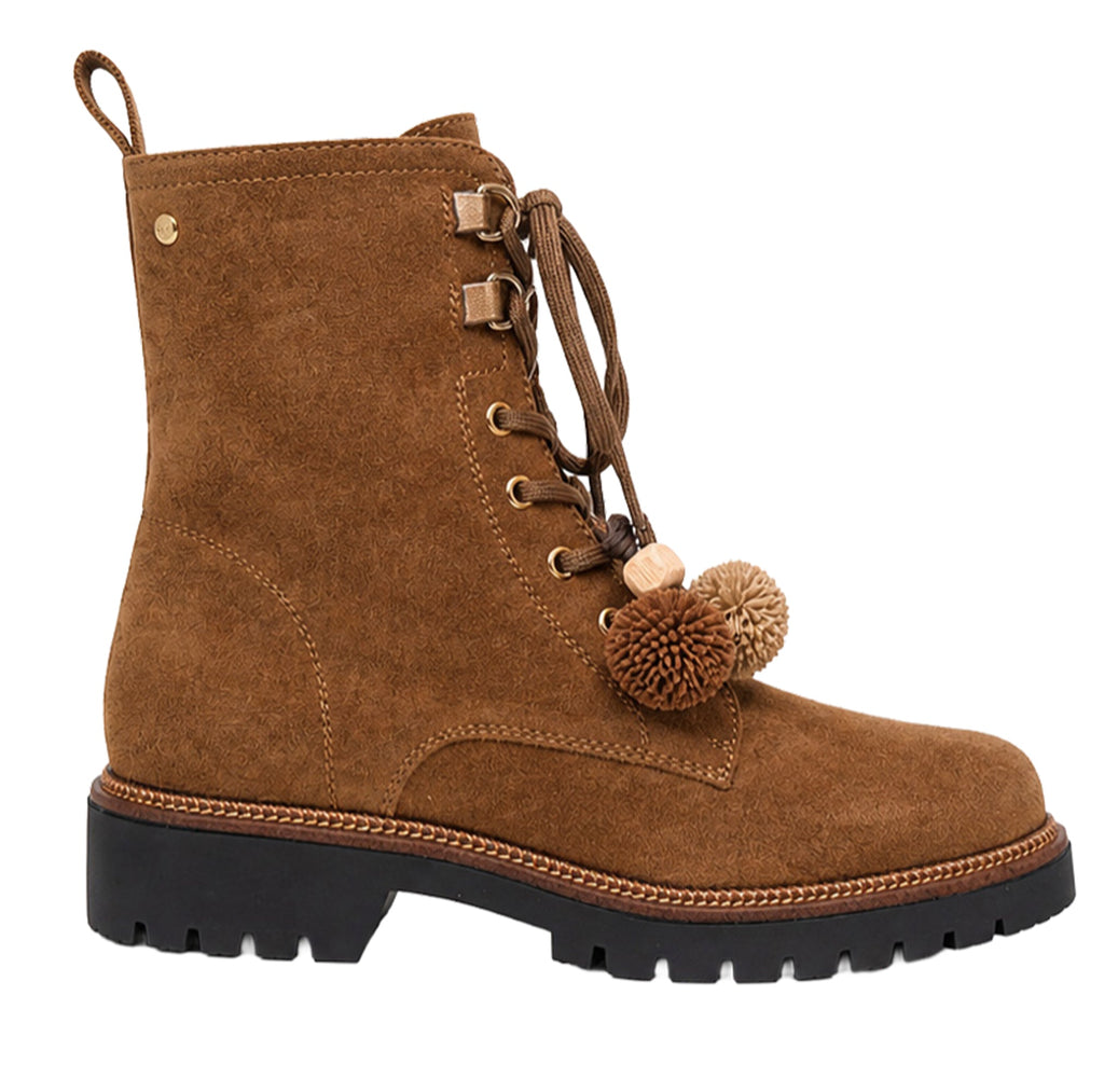 BOTÍN CAMEL DE MUJER CON CORDONES Y SUELA TRACK | 2762 ANTE Camel