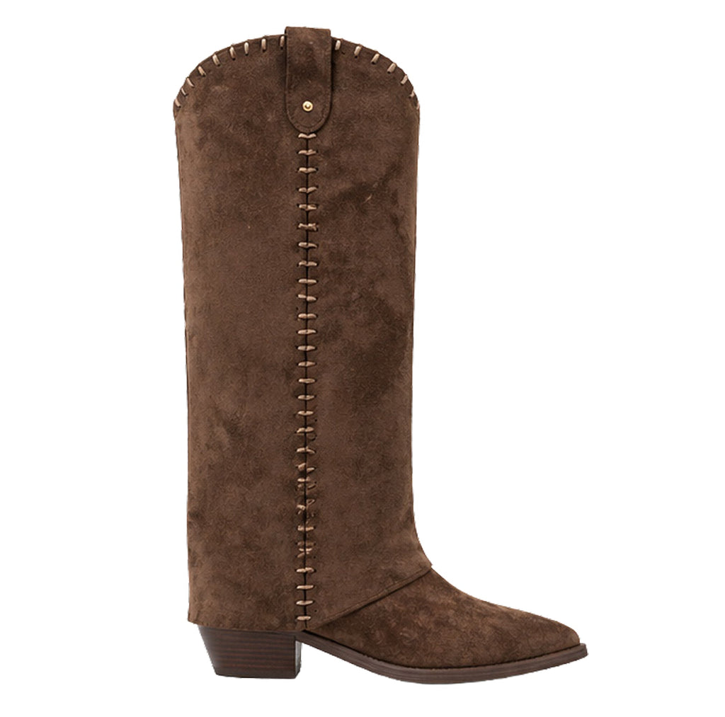 BOTA COWBOY MARRÓN DE MUJER CON BORDADOS | 2751 ANTE Olive