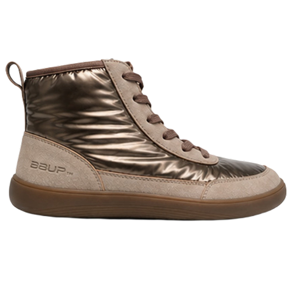 ZAPATILLA BAREFOOT ALTA BEIGE DE MUJER CON DETALLES METALIZADOS | 2702 Taupe