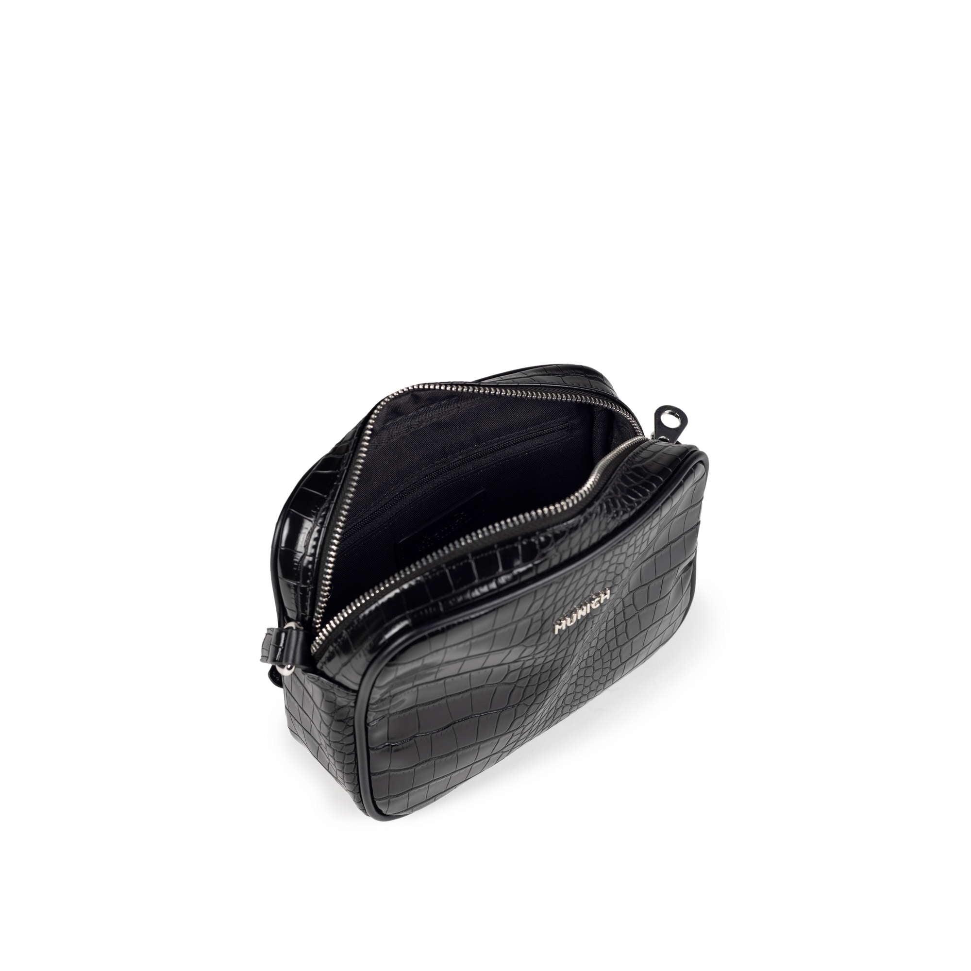 Munich 7113420 Block Croco Fw25 Crossbody Camera Black