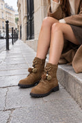 BOTÍN CAMEL DE MUJER CON CORDONES Y SUELA TRACK | 2762 ANTE Camel