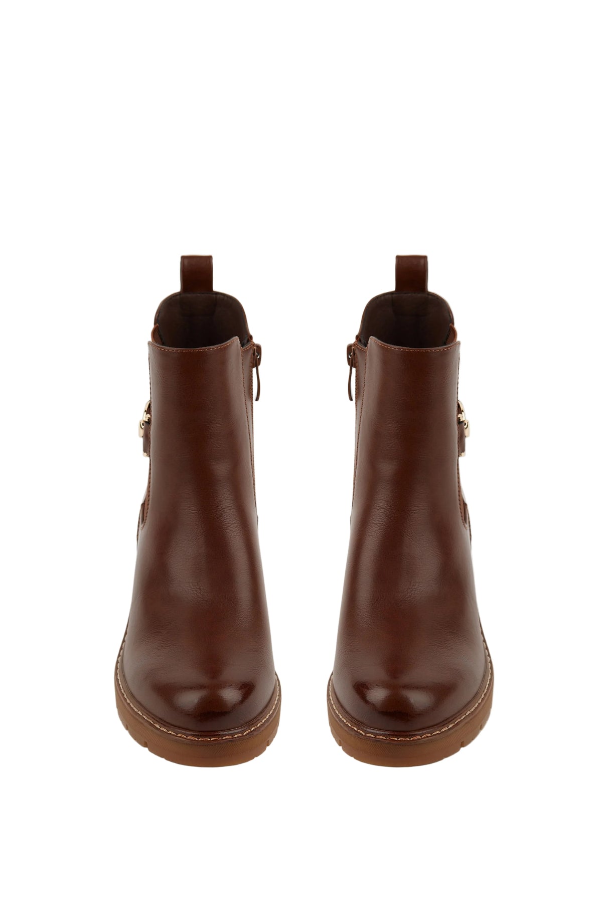 BOTINE CLÁSICO DE MUJER CON TACÓN Y HEBILLA | 2623 PU MARRON
