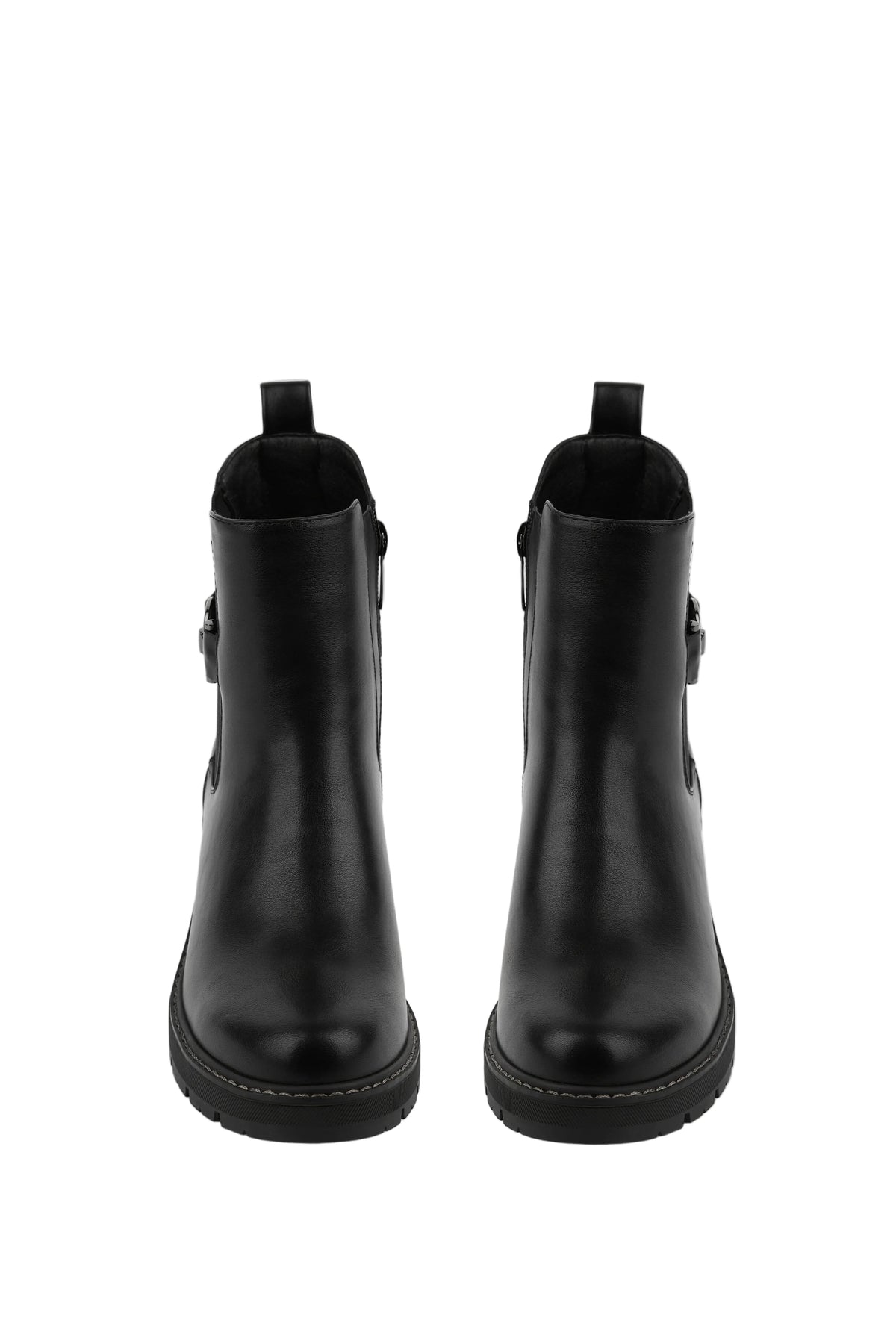 BOTINES DE MUJER CON TACÓN Y HEBILLA | 2623 PU NEGRO