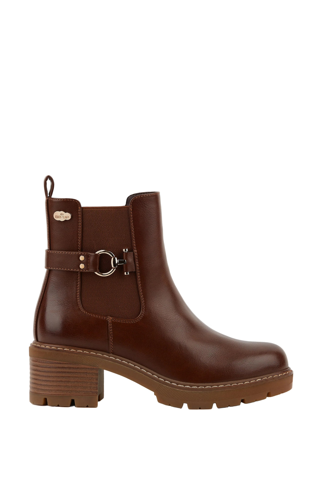 BOTINE CLÁSICO DE MUJER CON TACÓN Y HEBILLA | 2623 PU MARRON