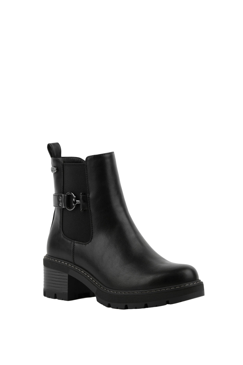 BOTINES DE MUJER CON TACÓN Y HEBILLA | 2623 PU NEGRO