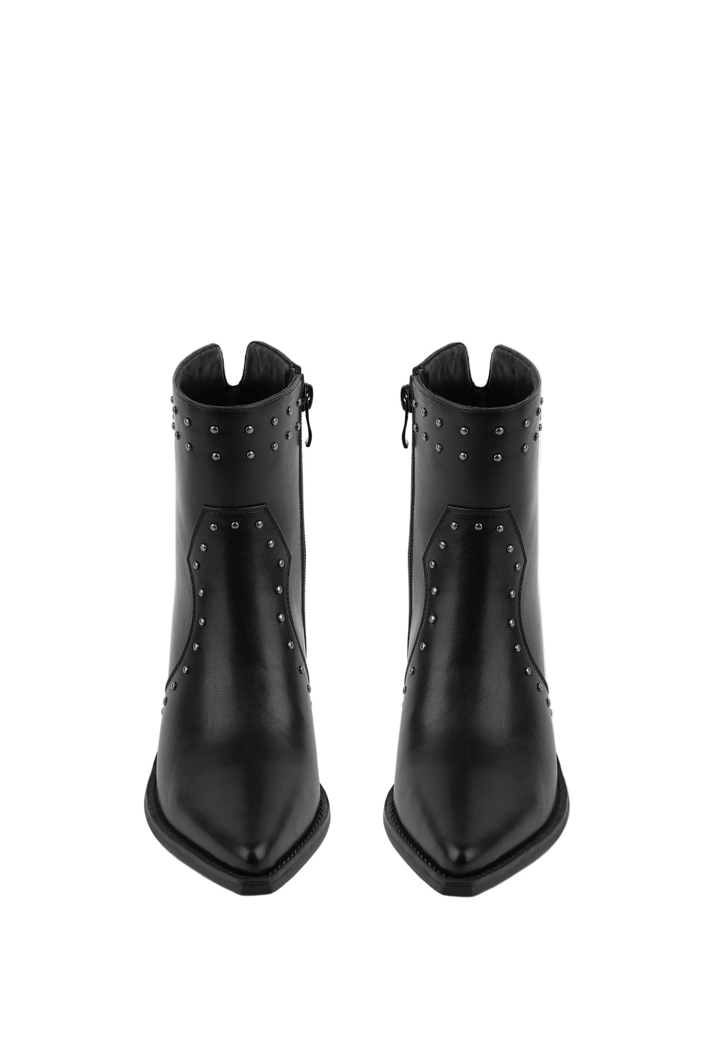 BOTÍN COWBOY NEGRO DE MUJER CON TACÓN Y TACHAS | 2640 PU NEGRO