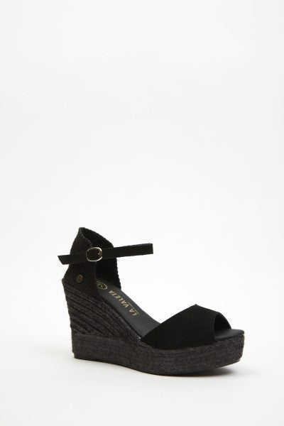 La Valeta Charlene Peep Toe Negro