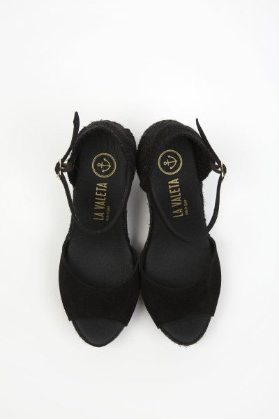 La Valeta Charlene Peep Toe Negro