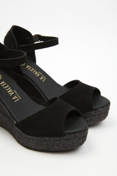 La Valeta Charlene Peep Toe Negro