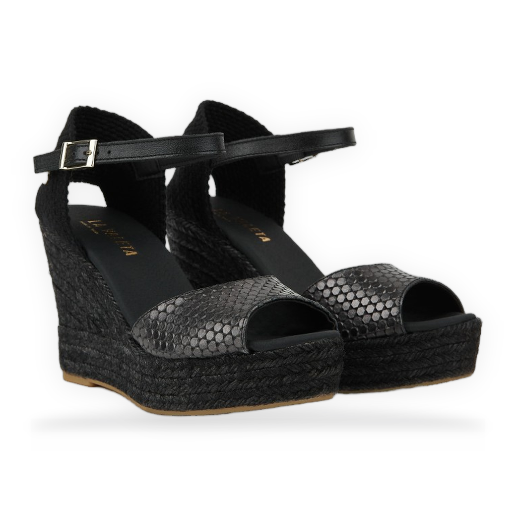 La Valeta Vera Peep Toe Negro