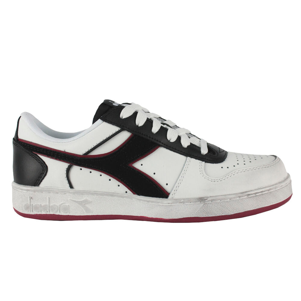 Diadora Magic Basket Low Icona Leather 501.178568 01 C5019 White/Red Granata