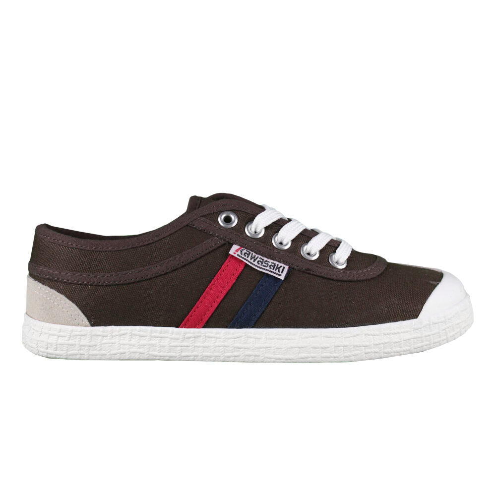 Chaussures rétro Kawasaki en toile K192496 5045, marron chocolat