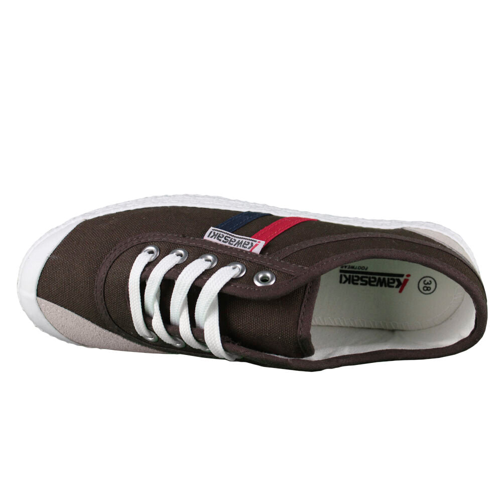 Chaussures rétro Kawasaki en toile K192496 5045, marron chocolat