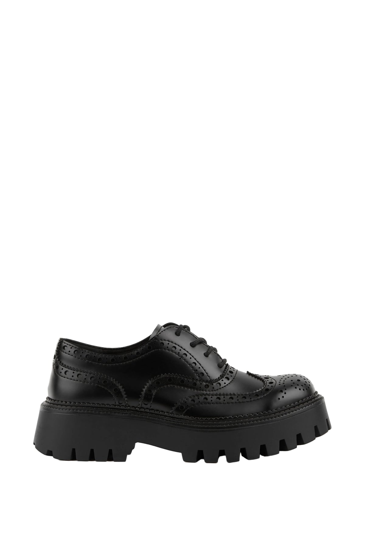 ZAPATOS BLUCHER NEGRO DE MUJER EN SUELA TRACK | 2607 PU Negro