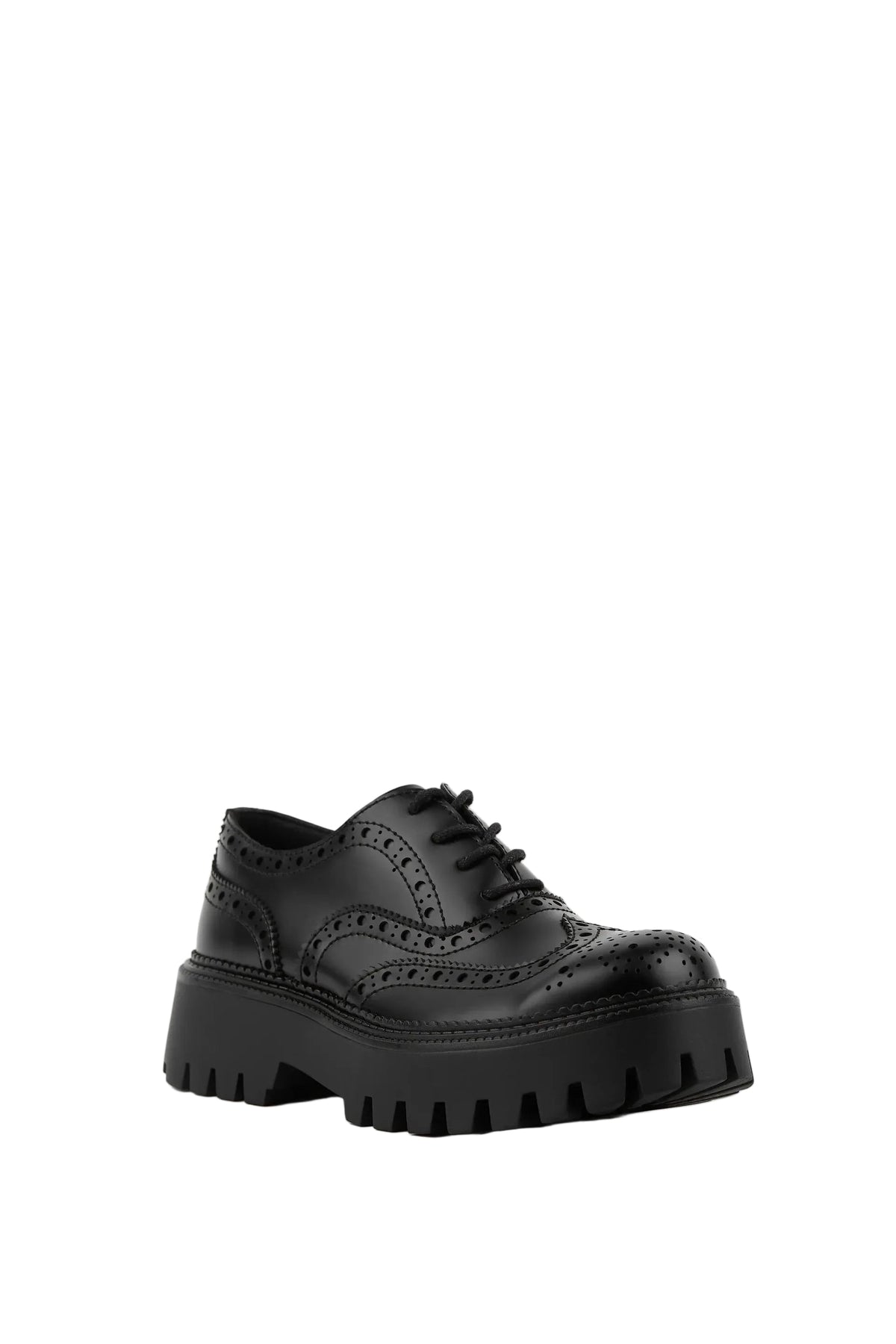 ZAPATOS BLUCHER NEGRO DE MUJER EN SUELA TRACK | 2607 PU Negro